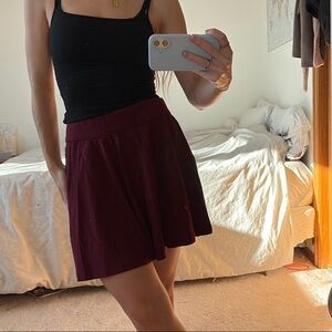 Hollister Deep Burgundy Skater Skirt